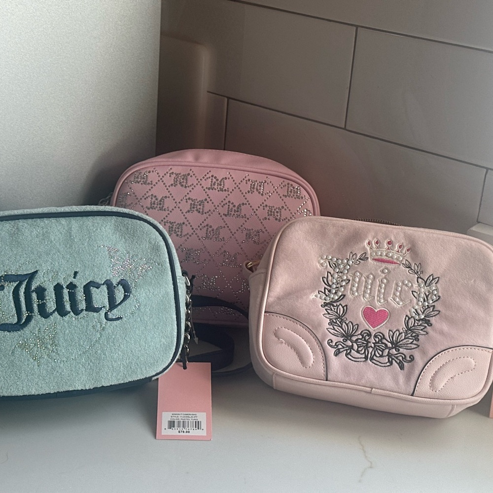 Juicy Couture Pink and Mint Green Shoulder Bags